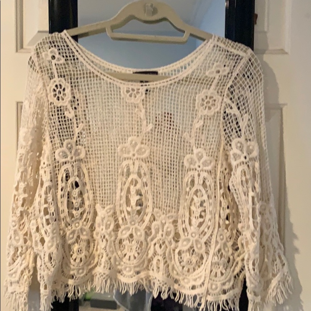 Aqua lace top